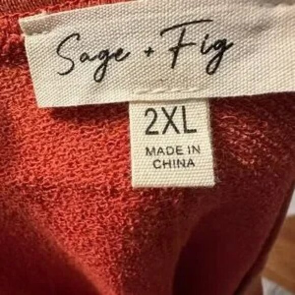 Sage + Fig COTTON Embordered American Flag Patch Tee Shirt Top 2X NWOT - Picture 5 of 9